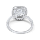 Engagement Ring Solitaire Cushion Simulated Cubic Zirconia 925 Sterling Silver