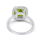 Engagement Ring Solitaire Cushion Simulated Cubic Zirconia 925 Sterling Silver
