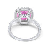 Engagement Ring Solitaire Cushion Simulated Cubic Zirconia 925 Sterling Silver