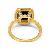 Engagement Ring Solitaire Cushion Simulated Cubic Zirconia 925 Sterling Silver