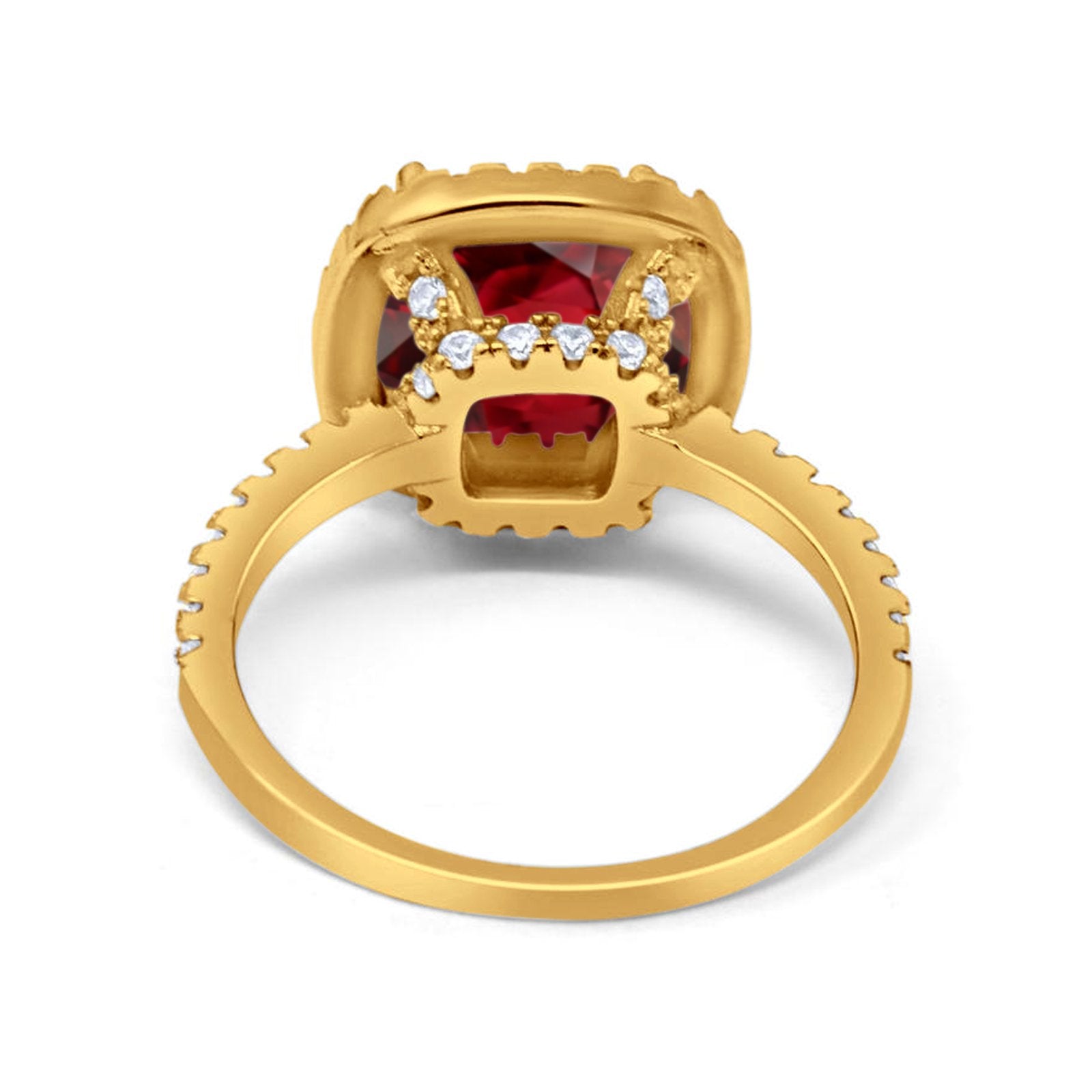 Engagement Ring Solitaire Cushion Simulated Cubic Zirconia 925 Sterling Silver