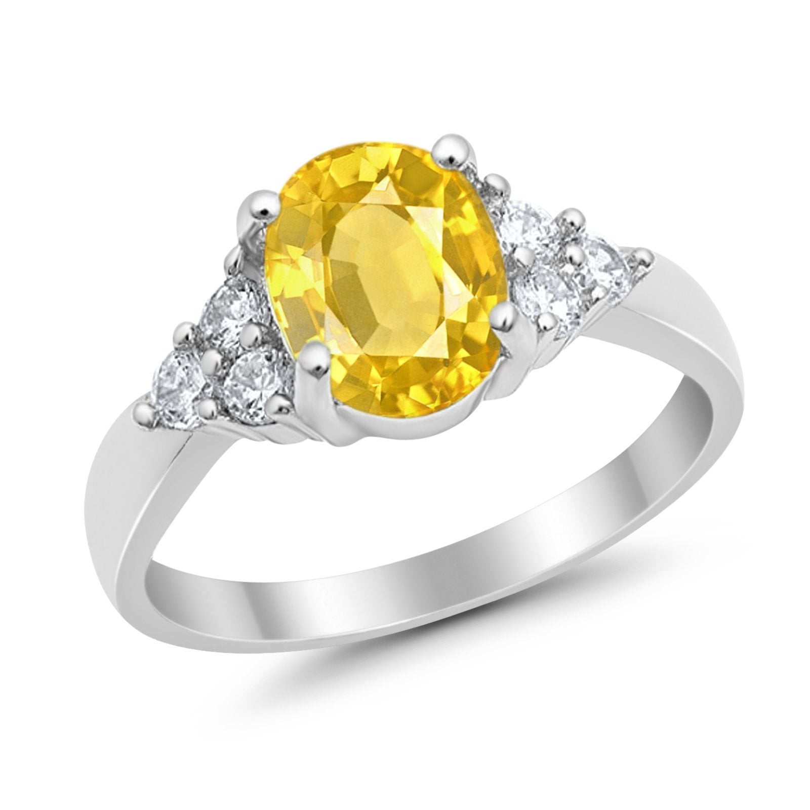 Solitaire Oval Three Stone Simulated Cubic Zirconia 925 Sterling Silver