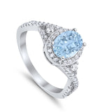 Halo Wedding Ring Simulated Cubic Zirconia 925 Sterling Silver