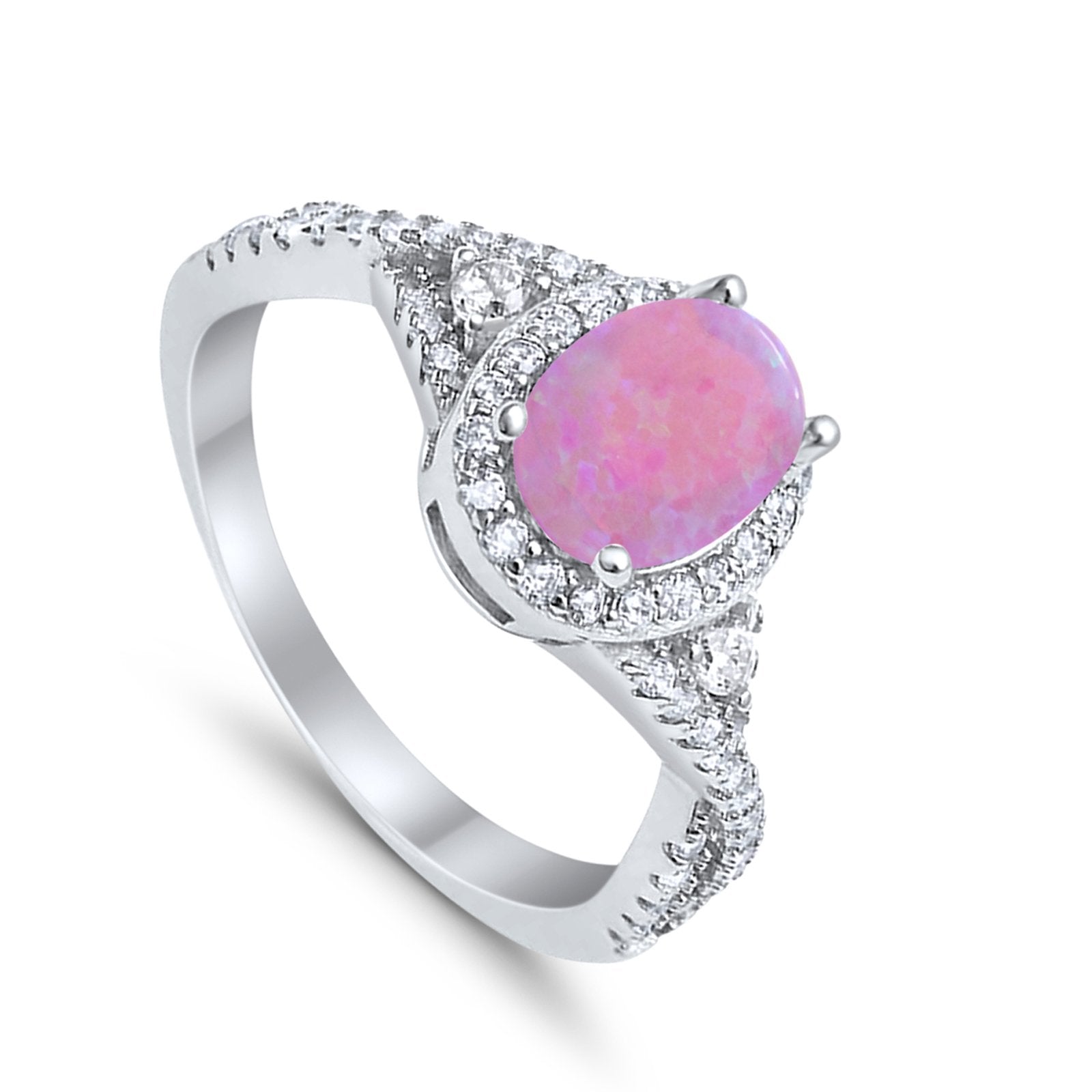 Halo Wedding Ring Simulated Cubic Zirconia 925 Sterling Silver
