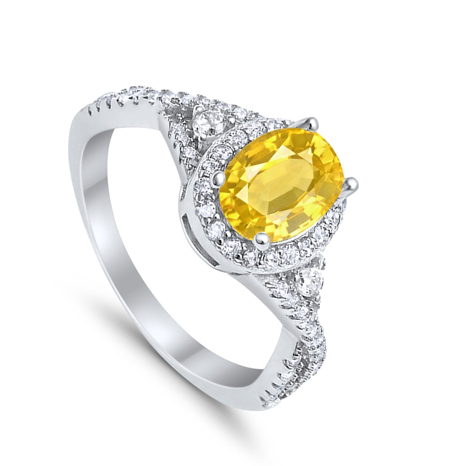 Halo Wedding Ring Simulated Cubic Zirconia 925 Sterling Silver