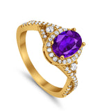 Halo Wedding Ring Simulated Cubic Zirconia 925 Sterling Silver