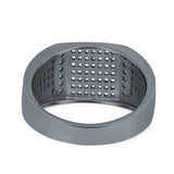 Micro Pave Eternity Engagement Ring Round Simulated CZ 925 Sterling Silver