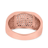 Hip Hop Ring Ice Micro Pave Round Eternity Simulated CZ 925 Sterling Silver