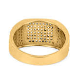 Hip Hop Ring Ice Micro Pave Round Eternity Simulated CZ 925 Sterling Silver