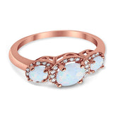 3 Stone Halo Wedding Ring Simulated Cubic Zirconia 925 Sterling Silver