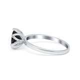 Flower Solitaire Wedding Ring Simulated Cubic Zirconia 925 Sterling Silver