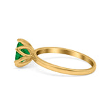 Flower Solitaire Wedding Ring Simulated Cubic Zirconia 925 Sterling Silver