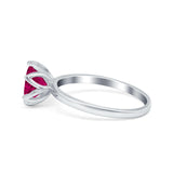 Flower Solitaire Wedding Ring Simulated Cubic Zirconia 925 Sterling Silver