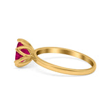 Flower Solitaire Wedding Ring Simulated Cubic Zirconia 925 Sterling Silver