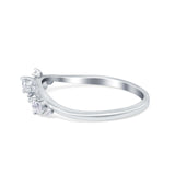 Art Deco Wedding Eternity Band Ring Round Simulated CZ 925 Sterling Silver