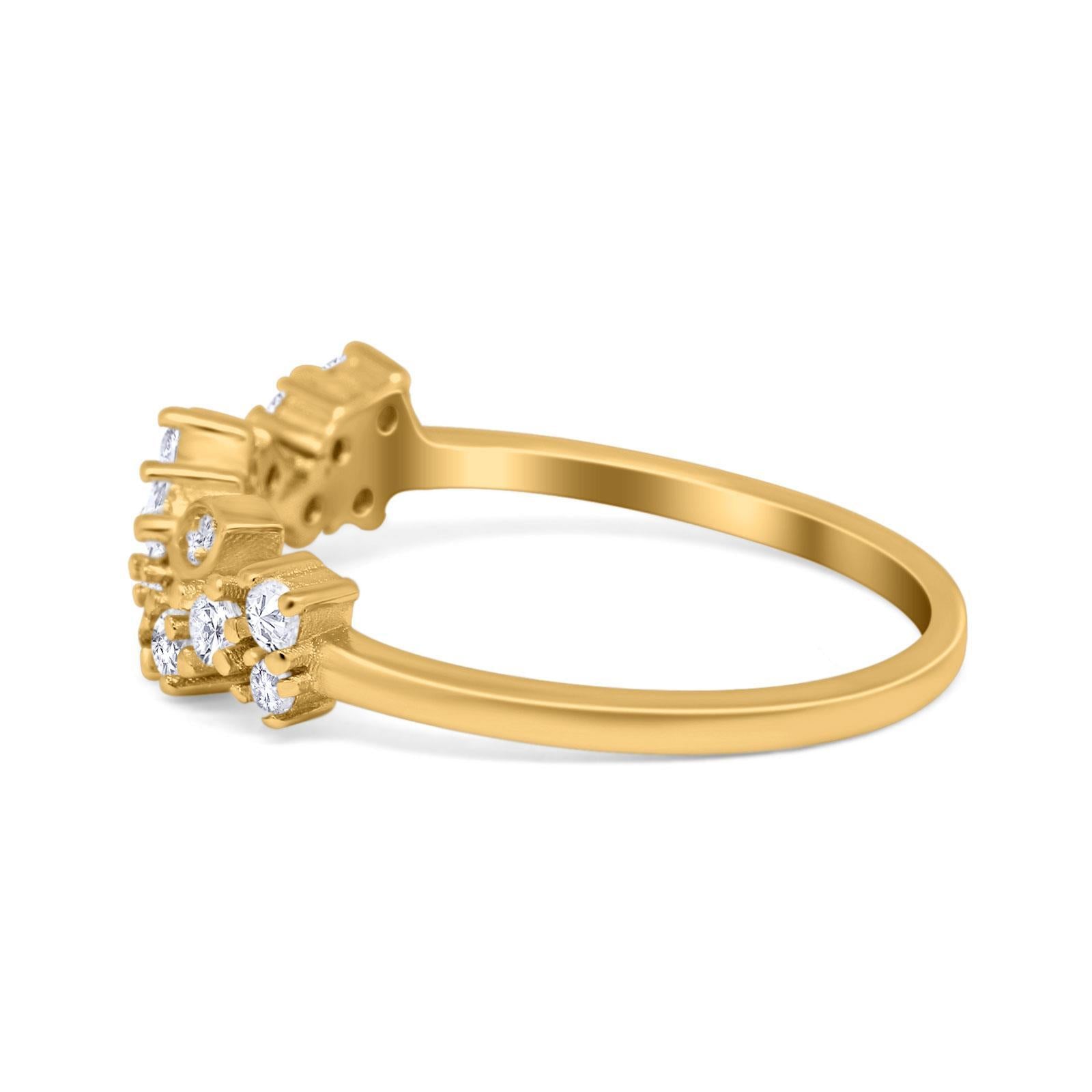 Fashion Leaf Marquise Eternity Wedding Ring Simulated CZ 925 Sterling Silver