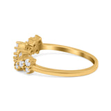 Fashion Leaf Marquise Eternity Wedding Ring Simulated CZ 925 Sterling Silver