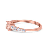 Petite Dainty Engagement Ring Round Simulated Cubic Zirconia 925 Sterling Silver