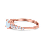 Petite Dainty Engagement Ring Round Simulated Cubic Zirconia 925 Sterling Silver