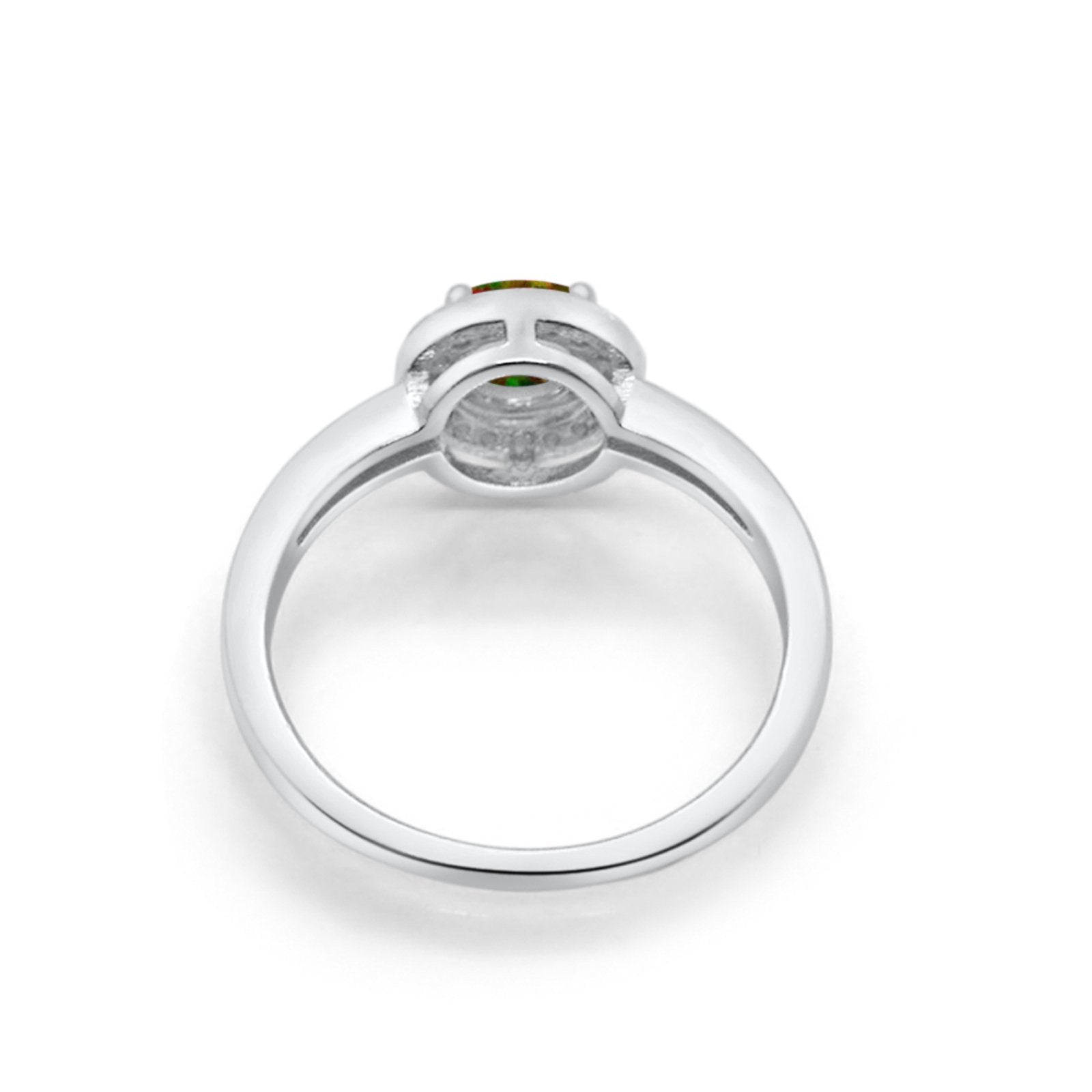 Halo Wedding Engagement Ring Round Cubic Zirconia 925 Sterling Silver -3