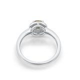 Halo Wedding Engagement Ring Round Cubic Zirconia 925 Sterling Silver -3