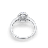 Halo Wedding Engagement Ring Round Cubic Zirconia 925 Sterling Silver SRO-16902