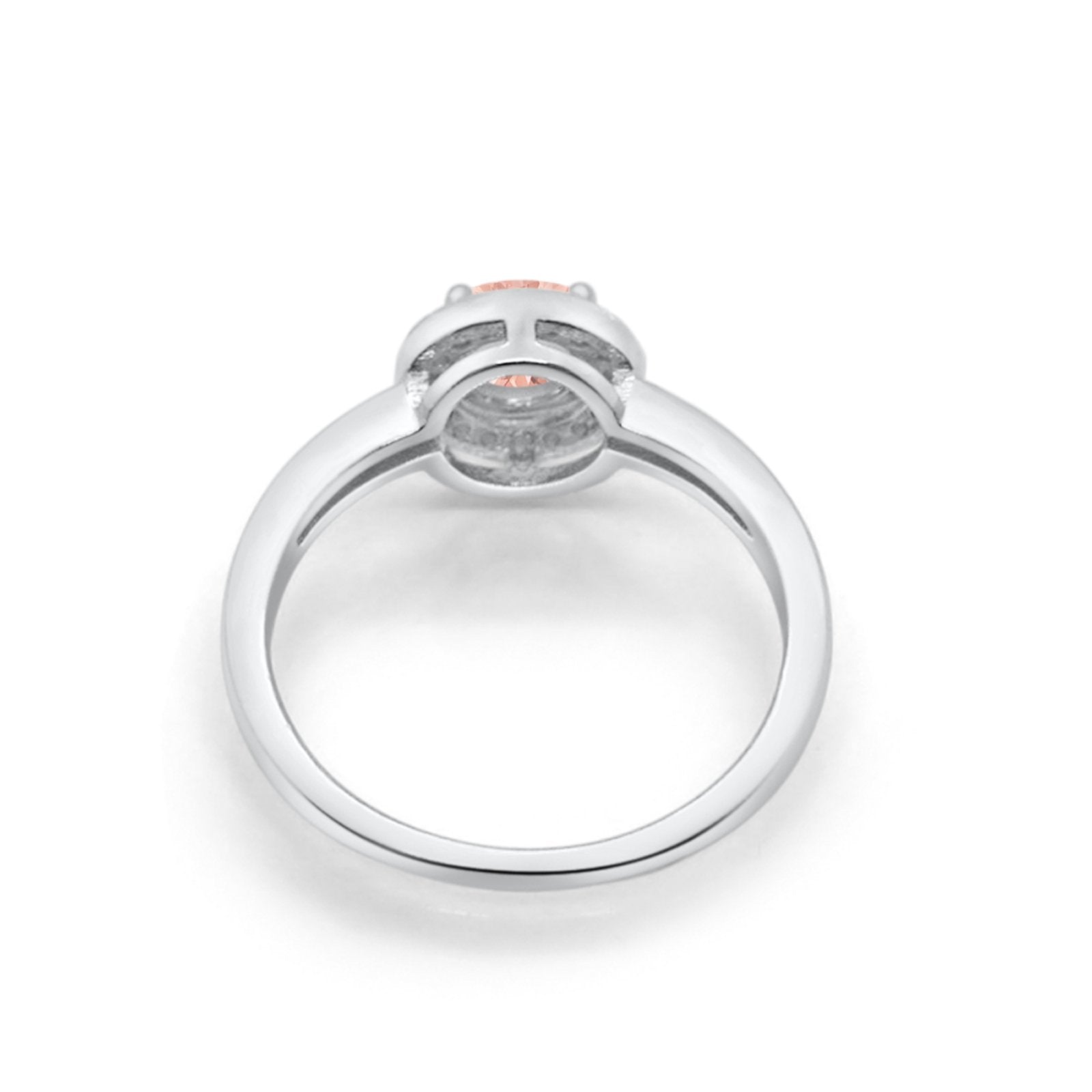 Halo Wedding Engagement Ring Round Cubic Zirconia 925 Sterling Silver SRO-16902