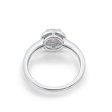 Halo Wedding Engagement Ring Round Cubic Zirconia 925 Sterling Silver SRO-16902