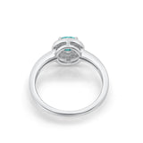 Halo Wedding Engagement Ring Round Cubic Zirconia 925 Sterling Silver -3