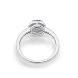Halo Wedding Engagement Ring Round Cubic Zirconia 925 Sterling Silver -3