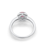 Halo Wedding Engagement Ring Round Cubic Zirconia 925 Sterling Silver -3