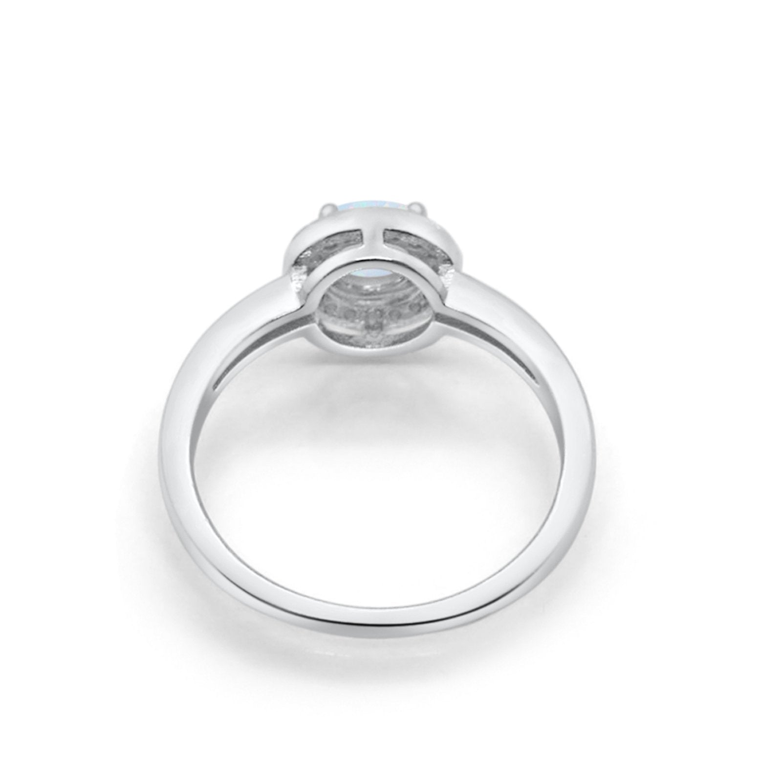 Halo Wedding Engagement Ring Round Cubic Zirconia 925 Sterling Silver SRO-16902