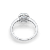 Halo Wedding Engagement Ring Round Cubic Zirconia 925 Sterling Silver SRO-16902