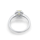Halo Wedding Engagement Ring Round Cubic Zirconia 925 Sterling Silver -3