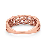 Half Eternity Fashion Wedding Ring Round Simulated CZ 925 Sterling Silver