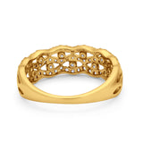 Half Eternity Fashion Wedding Ring Round Simulated CZ 925 Sterling Silver