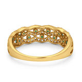 Half Eternity Fashion Wedding Ring Round Simulated CZ 925 Sterling Silver