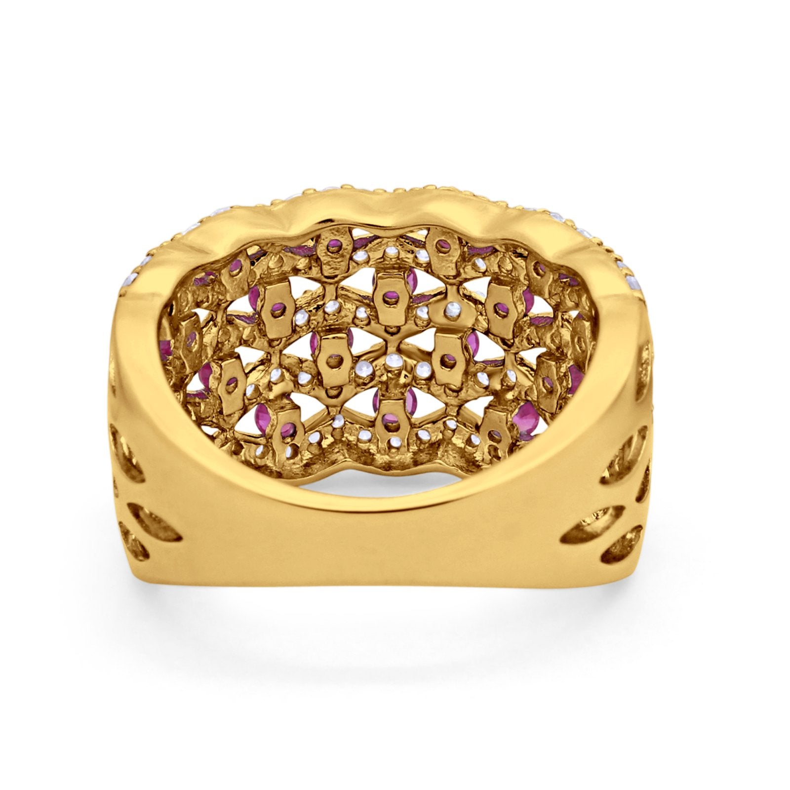 Half Eternity Fashion Band Ring Round Simulated CZ 925 Sterling Silver