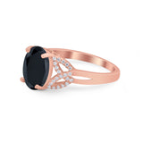 Celtic Oval Wedding Engagement Ring Round Cubic Zirconia 925 Sterling Silver