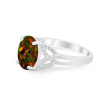 Celtic Oval Wedding Engagement Ring Round Cubic Zirconia 925 Sterling Silver