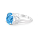 Celtic Oval Wedding Engagement Ring Round Cubic Zirconia 925 Sterling Silver