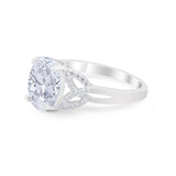 Celtic Oval Wedding Engagement Ring Round Cubic Zirconia 925 Sterling Silver