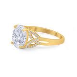 Celtic Oval Wedding Engagement Ring Round Cubic Zirconia 925 Sterling Silver