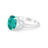 Celtic Oval Wedding Engagement Ring Round Cubic Zirconia 925 Sterling Silver
