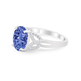 Celtic Oval Wedding Engagement Ring Round Cubic Zirconia 925 Sterling Silver