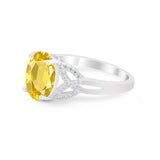 Celtic Oval Wedding Engagement Ring Round Cubic Zirconia 925 Sterling Silver