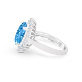 Oval Vintage Art Deco Wedding Ring Round Cubic Zirconia 925 Sterling Silver