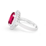 Oval Vintage Art Deco Wedding Ring Round Cubic Zirconia 925 Sterling Silver
