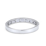Half Eternity Wedding Band Ring Baguette Simulated CZ 925 Sterling Silver
