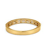 Half Eternity Wedding Band Ring Baguette Simulated CZ 925 Sterling Silver